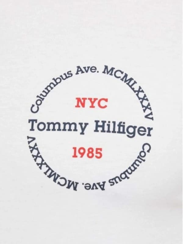 Tommy Hilfiger vit herr-T-shirt i bomull, storlek M