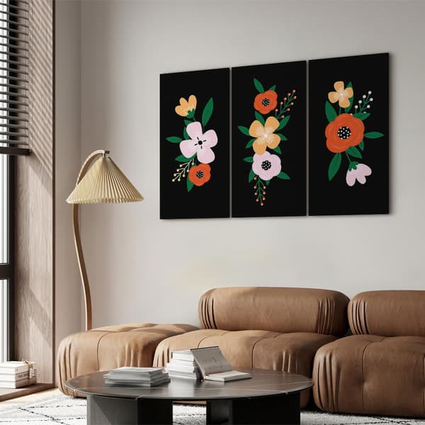 Bild - Färgglad blomning (3-delad)