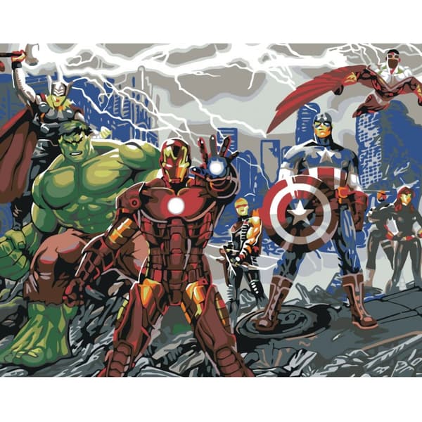 Målning med siffror Avengers in Action 50x40 cm