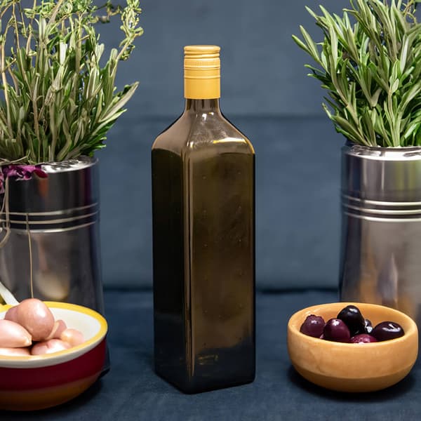 10x flaska MARASCA SQUARE OLIVE 750ml för olivoljetinktur FLASKOR