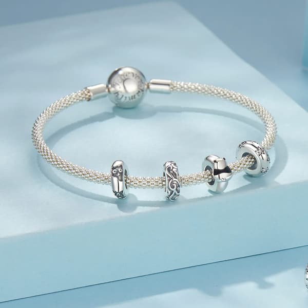 Silverproppberlock med katter, propp till armband, silver 925