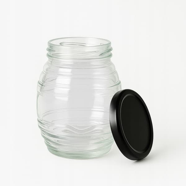 5x Glasburk UL 380 ml för Honung, Grädde, Sylt, Marmelad, Presentflaskor
