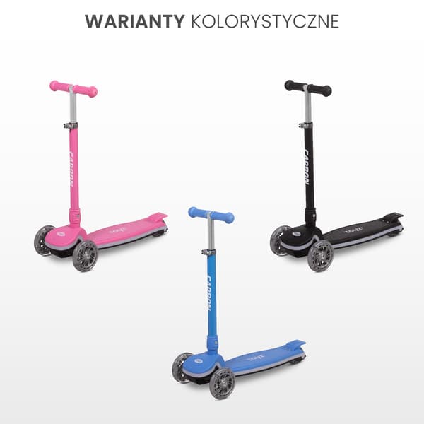3-hjulig karbon rosa sparkcykel