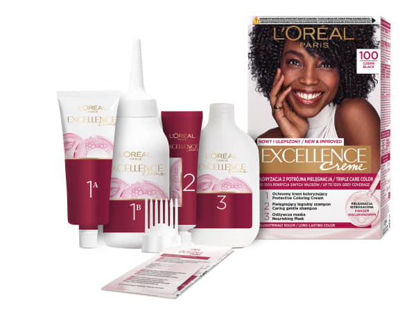L'Oréal Excellence Creme hiusväri 100 musta hyaluronihapolla