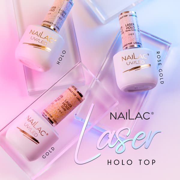 Laser Holo Top Guld 7ml NaiLac Hybrid Top