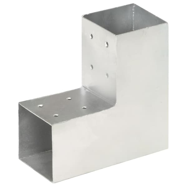 vidaXL L-formade kopplingar, 4 st, galvaniserad metall, 81x81 mm