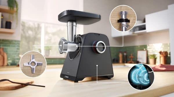 Bosch MFW S430B köttkvarn, kraftfull motor