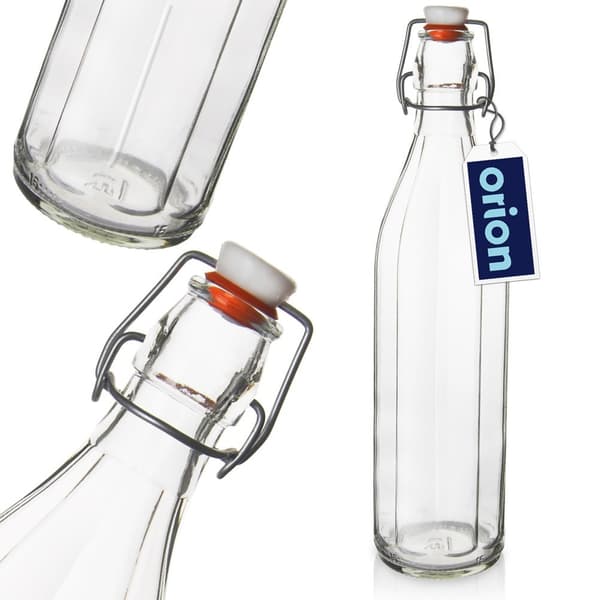 Glasflaske med klips 1 l