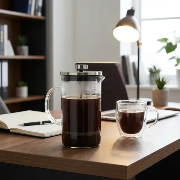 PISTON-INFUSER 800 ML SØLVKANDE TIL KAFFE OG TE Ø9 CM