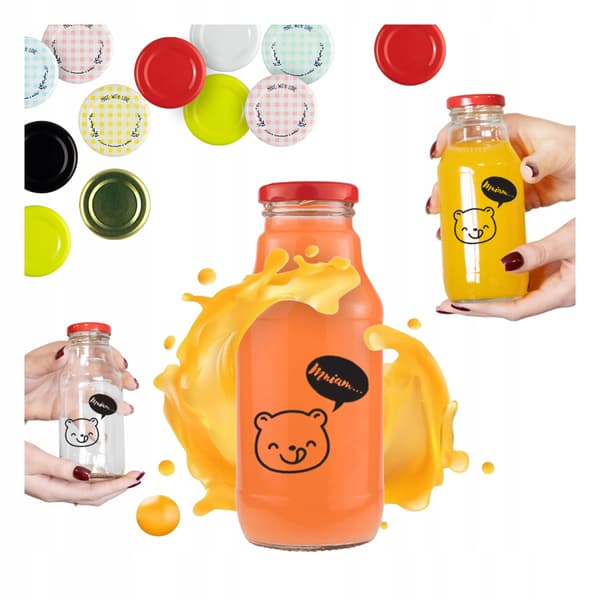 50x KUBUŚ-flaska 330 ml med tryckflaskor för juice, juice, sirap, vattenflaskor
