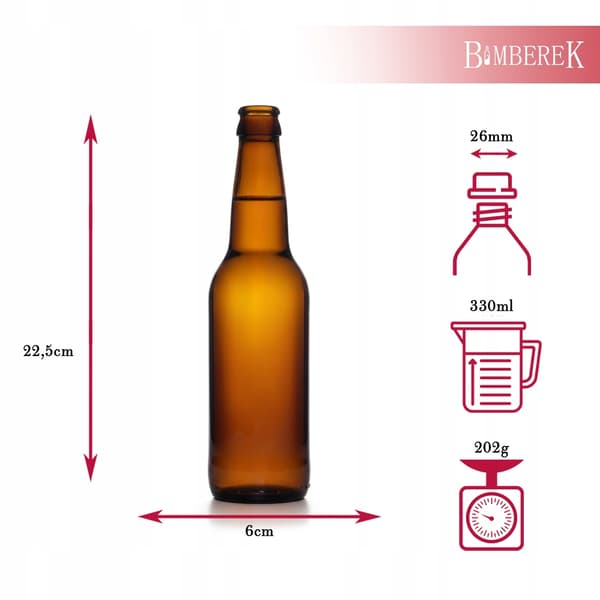 10 x pitkäkaulaista pulloa 0,33 l olutpanimolle, siiderinvalmistuspullo 330 ml olutpullolle