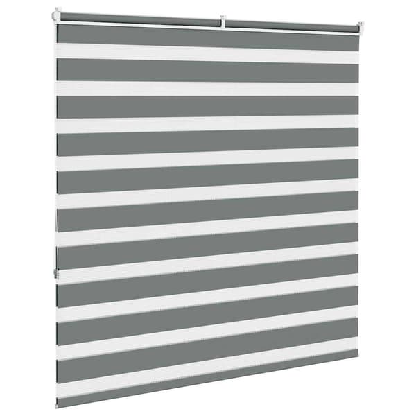 vidaXL Zebrarullgardin, mörkgrå, tygbredd 135,9 cm, polyester