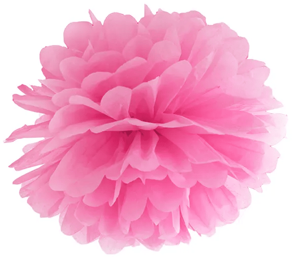 Rosa pompon ja silkkipaperi 35 cm