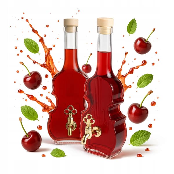 Violinkaraffel med hane 500ml tinktur vin gave 0,5l