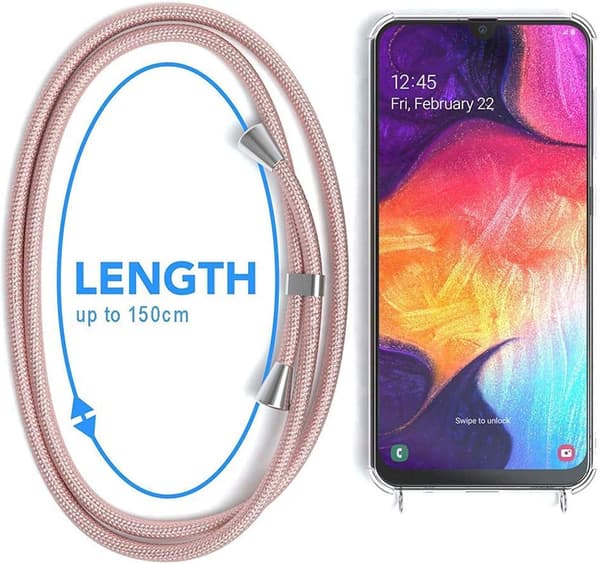 SILIKONEETUIS TIL SAMSUNG GALAXY NOTE 20 TRANSPARENT + LYSERØD LANYARD