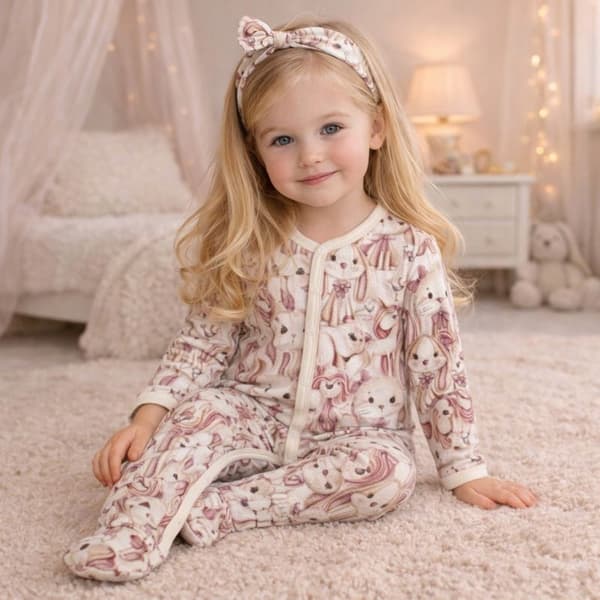 KLÄDER pyjamasset med hel dragkedja 110 för FLICKA ENHÖRNING