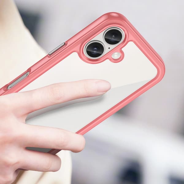 Outer Space-cover med gelramme til iPhone 16 Plus - Rød