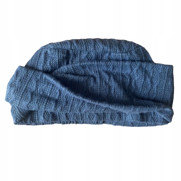 Varm vintermössa, Aurora turban med pannband - blått bambufoder