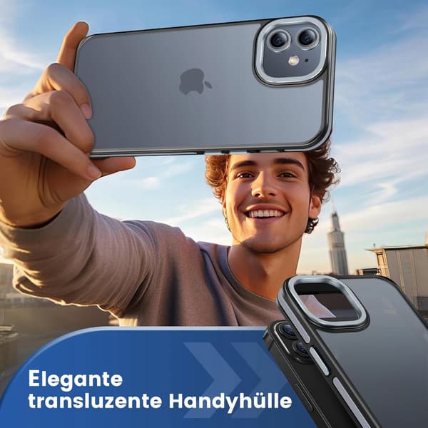 PuyaTeya iPhone 11 Stødsikkert Etui Gennemsigtig Sort/Grå
