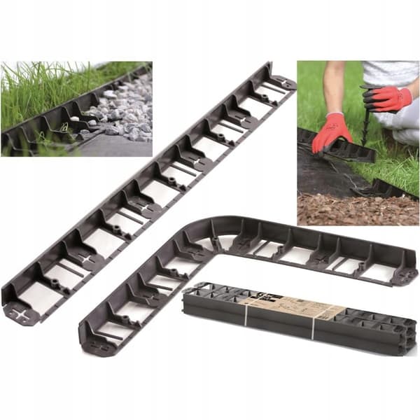 Gräsmattkant plastpalissadkant 8 m + 28 pinnar