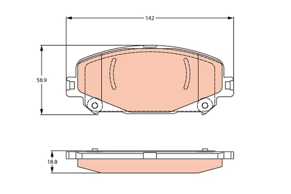 FRAMBROMSBELÄGG GDB2268 TRW