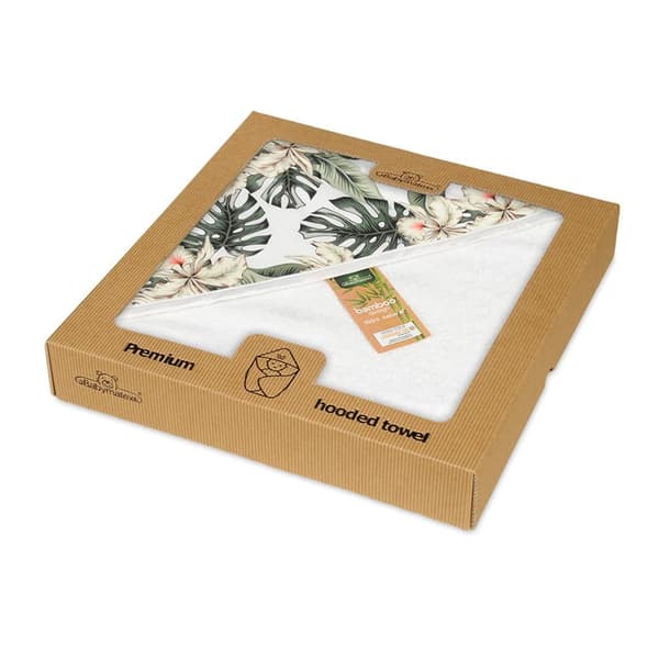 BAMBOO DESIGN Badehåndklæde 100x100 Monstera Blade