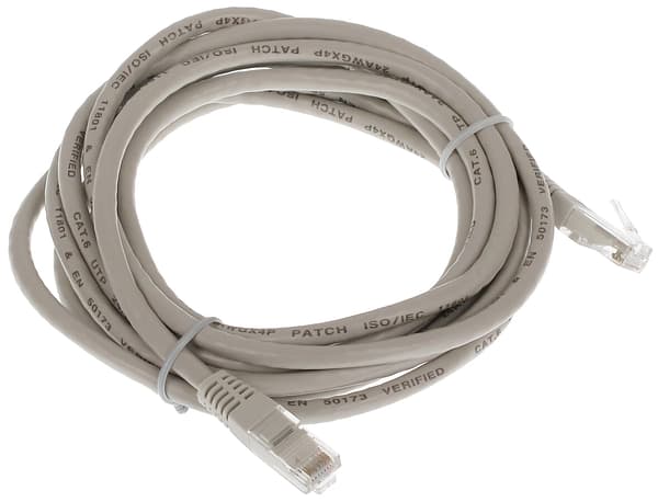 Patchcab RJ45/6 nätverkskabel grå 3,0 m