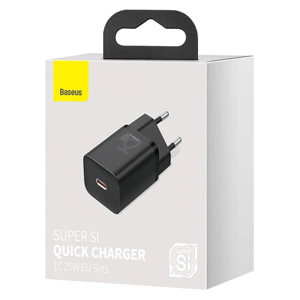 Baseus Super Si snabbladdare 1C 25W (svart)