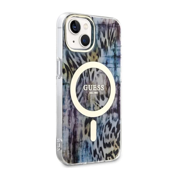 Guess Leopard MagSafe - iPhone 14 cover (blå)
