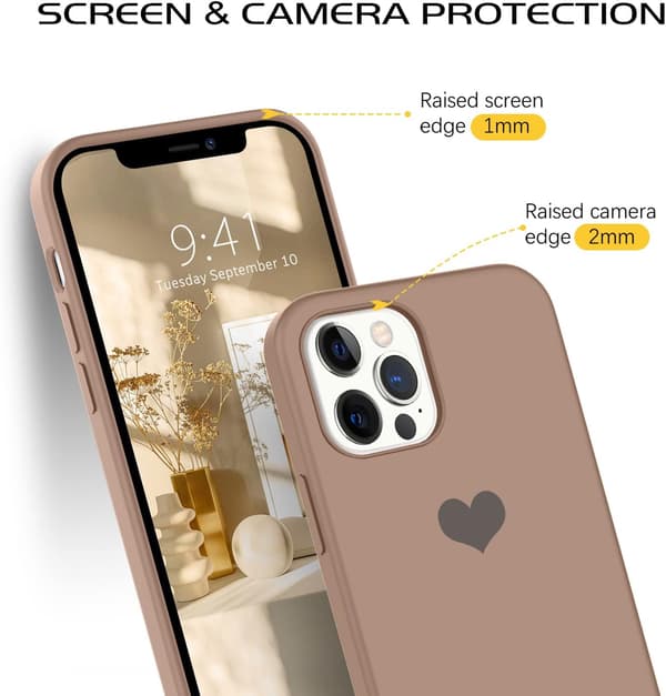 Apple iPhone 12 Pro Max silikonikuori, mintunvihreä, sydän, A2342