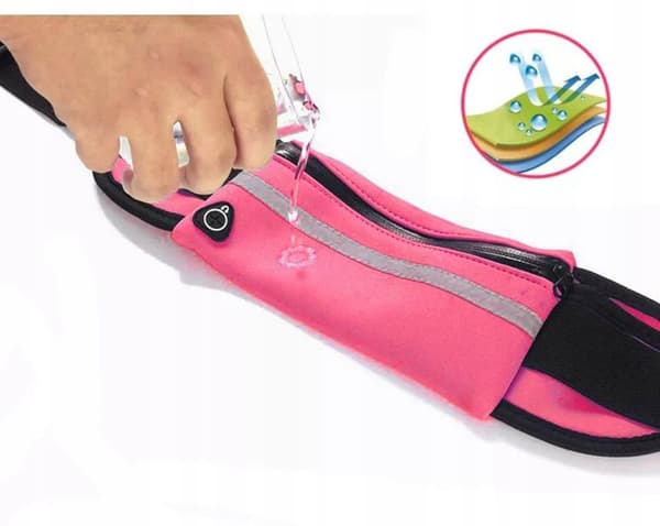 Pink justerbar løbepung med flaskeholder