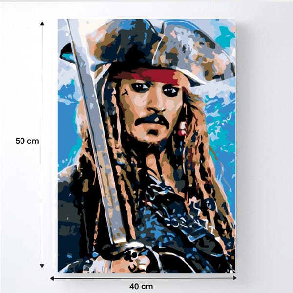 Målning med siffror med ram Jack Sparrow 40x50 cm