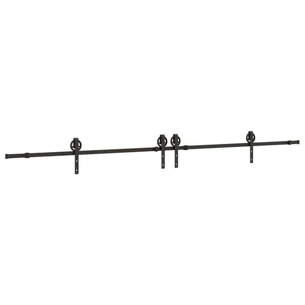 vidaXL Skjutdörrsinstallationssystem, 366 cm, Stål, Svart