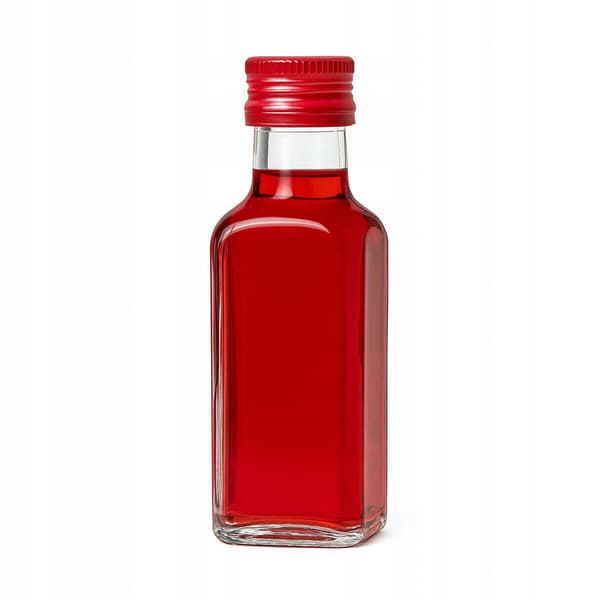 5X QUADRA glasflaskor 100ml med lock för vodkajuice glasflaska