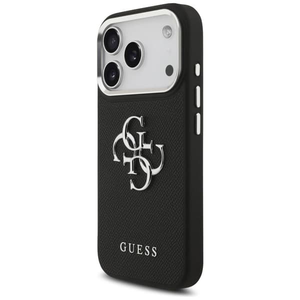 Guess Grained Big 4G Classic Logo cover til iPhone 17 Pro - sort