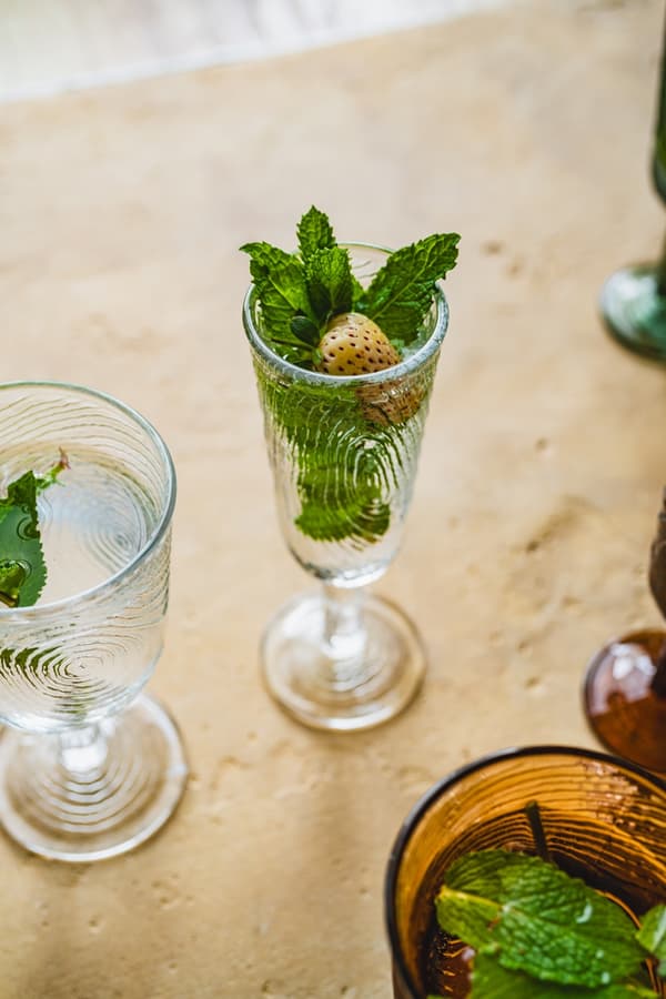 CHAMPAGNEGLAS, TRÆSKIVEMØNSTER, ARBRE, TRANSPARENT