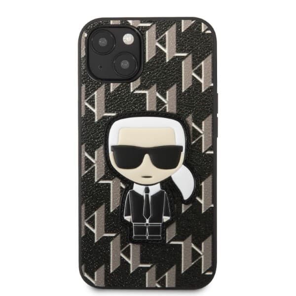 Karl Lagerfeld KLHCP13SPMNIKBK iPhone 13 mini 5.4 hårdt cover sort/sort Monogram Ikonik Patch