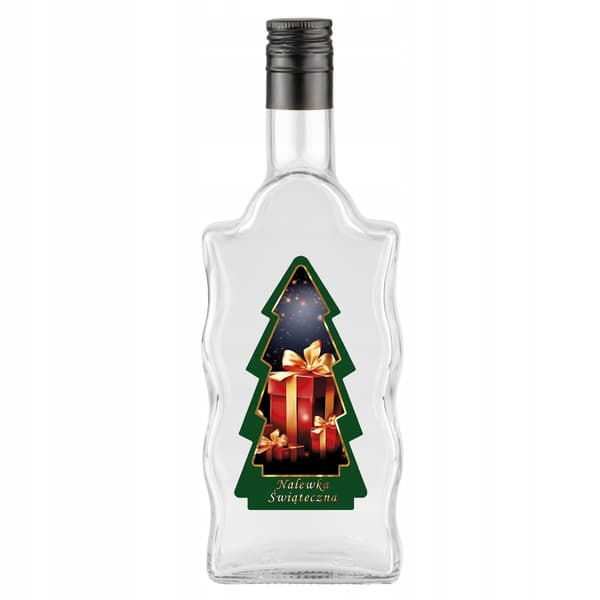 5x Wave-flaskor 500ml + julgransetikett i glas för jullikörer
