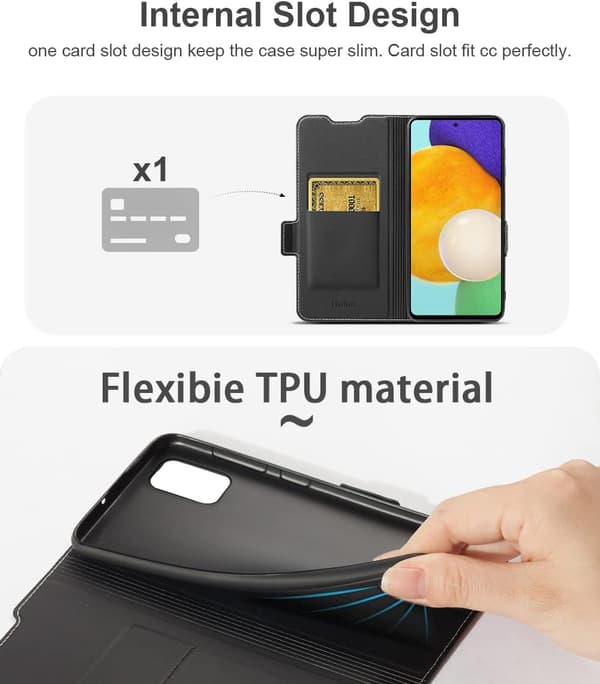 MAGNETISK FLIP-ETUIS TIL SAMSUNG GALAXY A52/A52s SORT PU-LÆDER