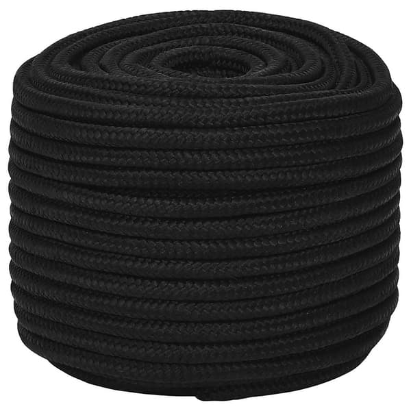 vidaXL Työköysi, musta, 12 mm, 250 m, polyesteri