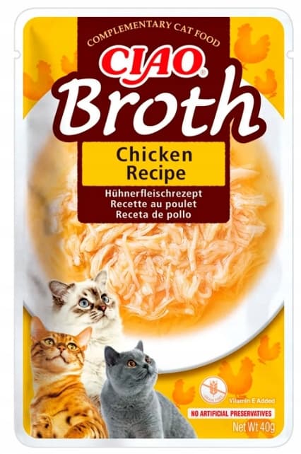 INABA CIAO vådfoder til katte med kyllingesmag og bouillon 24x40g