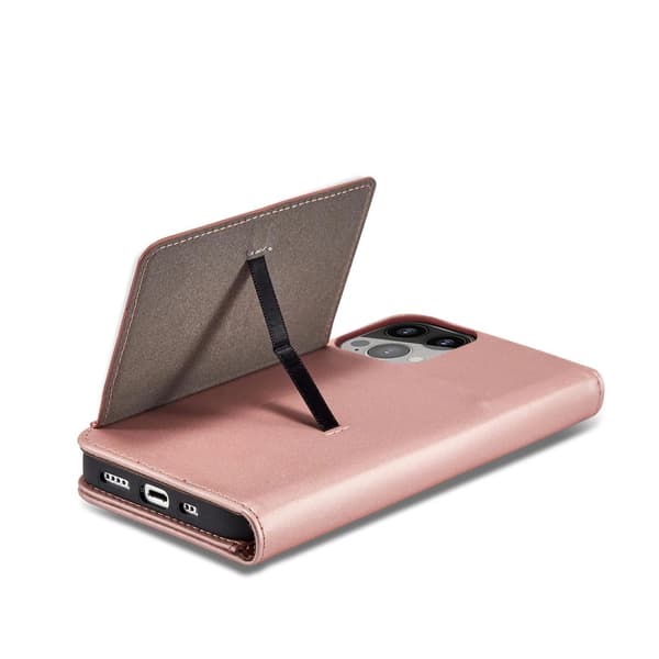 Magnetkortsfodral iPhone 14 Pro Flip Plånboksfodral Rosa