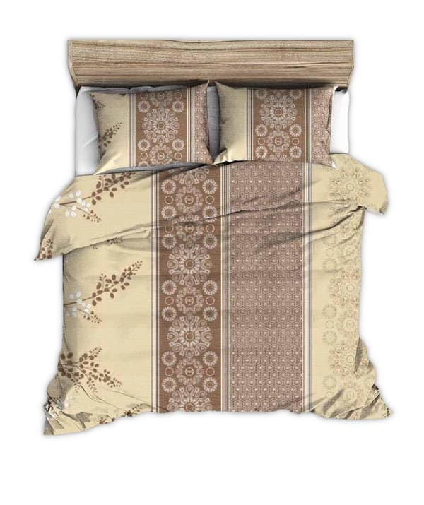 Cora vuodevaatteet 160x200 ruskea beige pystysuorat raidat