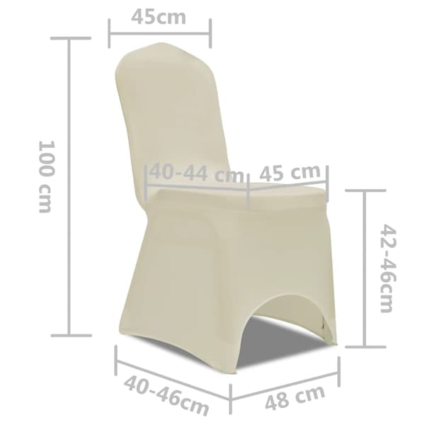 vidaXL Stretchstolsöverdrag, 6 st, Creme
