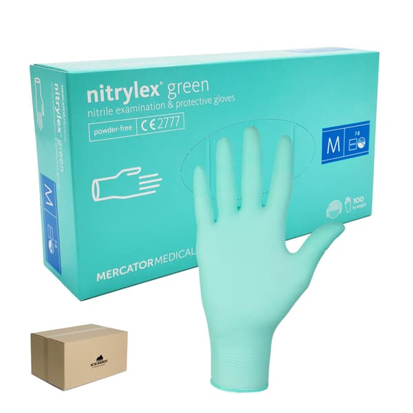 Nitrilhandsker M grønne Mercator Nitrylex Grøn 100 stk. karton 10-pak