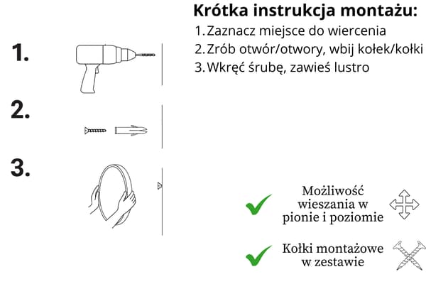 Badrumsspegel väggmonterad LEJA oval trä RUSTIK 100x48 STILIG
