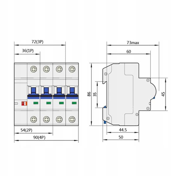 Kontrollerad säkring 2x 16A ZigBee TUYA En-mätning