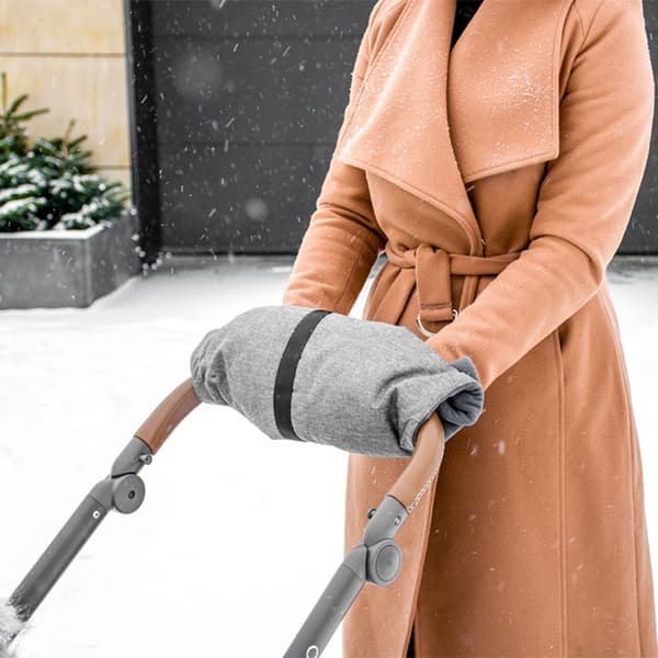 Tjock, varm fleece-muffhandske för pulkavagn, vinter, universal