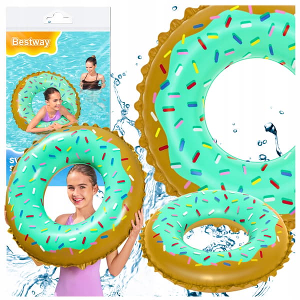 Inflabel Ring För Simning Madrass Donut För Barn 90 cm Ring Bestway
