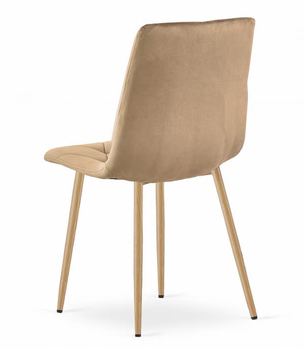 LIBRA stol - brun sammet / träfärgade ben x 1